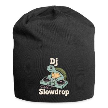 DJ Slowdrop Turtle at the DJ booth - Jersey Beanie - black - Front