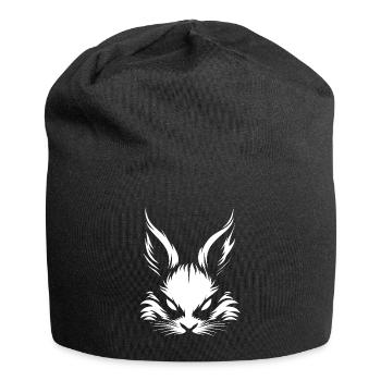 böser Hase weiß :) - Jersey-Beanie - Schwarz - Vorne