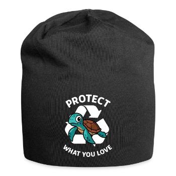 Schütze, was du liebst – Schildkröten-Schutz - Jersey-Beanie - Schwarz - Vorne