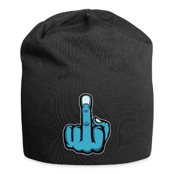 Doigt du milieu Doigt puant Baise Tu Design - Bonnet en jersey - noir - Devant