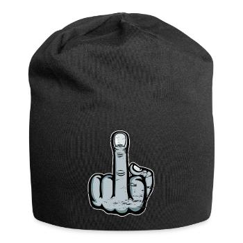 Doigt d’honneur Doigt Puant Dessin utilisé - Bonnet en jersey - noir - Devant