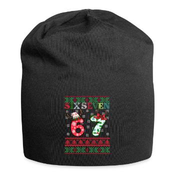 67 Christmas Funny Six Seven Meme - Bonnet en jersey - noir - Devant