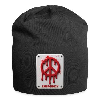 PEACE EMERGENCY #1 - peace & love - Jersey Beanie - black - Front