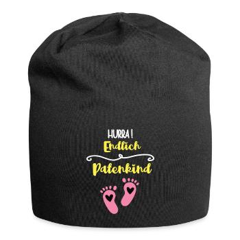 Hooray Finally Godchild Girl Godmother Godchildren - Jersey Beanie - black - Front