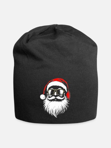 Cooler Santa  Claus, Nikolaus, Weihnachtsmann - Jersey-Beanie - Schwarz