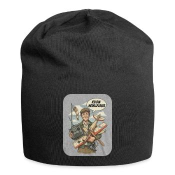 Modèle réduit d’avion dans un style vintage - Bonnet en jersey - noir - Devant