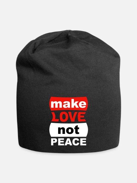 Make Love Not Peace - Jersey-Beanie - Schwarz