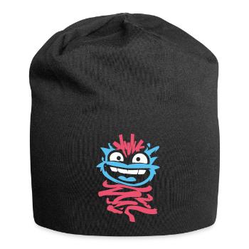 Kleine Monster: Punk-Affe mit Zwinkern - Jersey-Beanie - Schwarz - Vorne