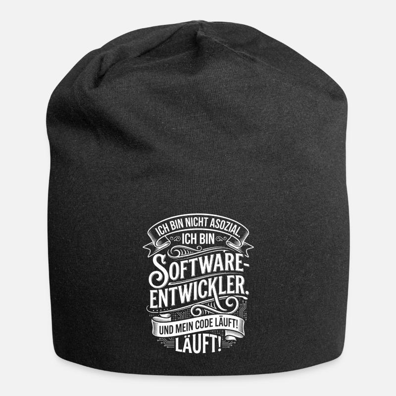 Ich bin Softwareentwickler – Und mein Code läuft - Jersey-Beanie - Schwarz