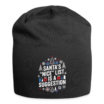 Santa's Nice List Is a Suggestion - Jersey Beanie - black - Front