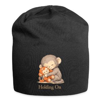 Anxious Monkey Plush Toy Solace - Jersey Beanie - black - Front