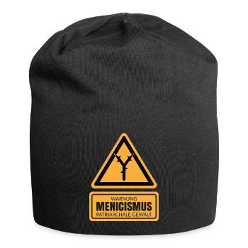 MENICISMUS - Warnzeichen Gegen Patriarchale Gewalt - Jersey-Beanie - Schwarz - Vorne