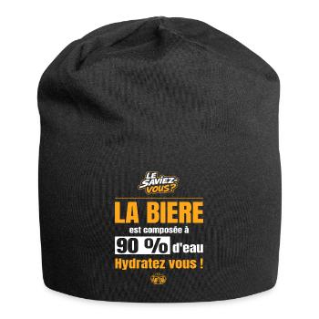 La bière est composée à 90% d'eau, hydratez vous ! - Bonnet en jersey - noir - Devant