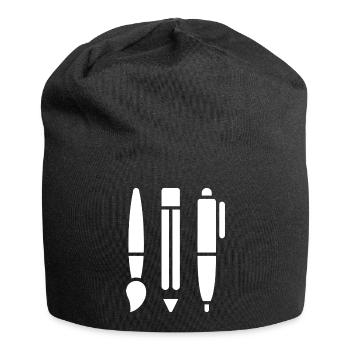 Brush, Pencil and Pen - Art Symbol - Jersey Beanie - black - Front