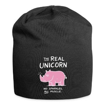Licorne sans paillettes - Bonnet en jersey - noir - Devant