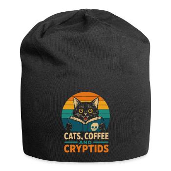 Cats Coffee and Cryptids - Jersey Beanie - black - Front