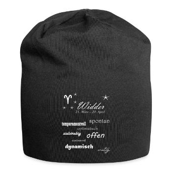 Widder_Sternzeichen - Jersey-Beanie - Schwarz - Vorne