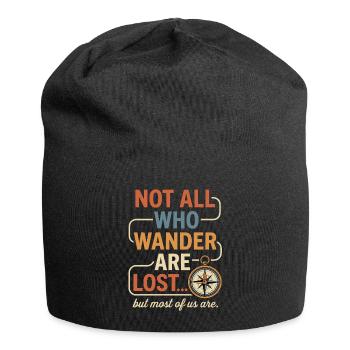 Not All Who Wander Are Lost - Hiking Tshirt - Jersey Beanie - black - Front