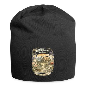 Cottage champêtre et fleurs sauvages - Bonnet en jersey - noir - Devant