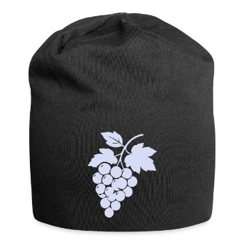 Trauben-Silhouette im Flieder - Jersey-Beanie - Schwarz - Vorne