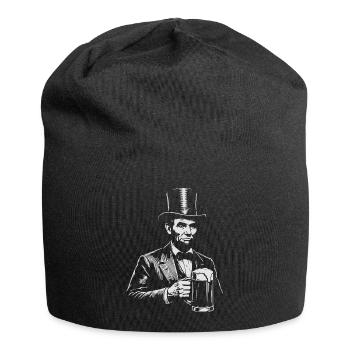 Abraham Lincoln trinkt Bier - Jersey-Beanie - Schwarz - Vorne