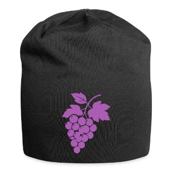 Purpurne Trauben Silhouette - Jersey-Beanie - Schwarz - Vorne