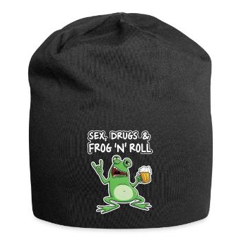 Sex Drugs and Frog N' Roll - Jersey-Beanie - Schwarz - Vorne