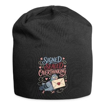 Signed Sealed Overthinking Dove - Jersey Beanie - black - Front