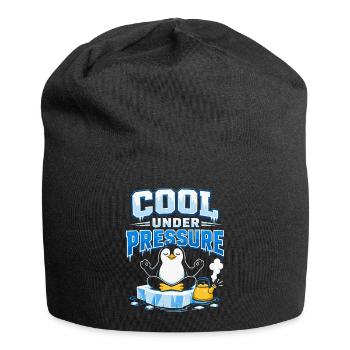 Cool Under Pressure Penguin Meditation - Jersey Beanie - black - Front