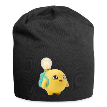 Mascotte jaune mignonne de l’école avec une ampoule Planète Ba - Bonnet en jersey - noir - Devant