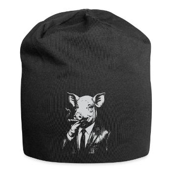 Schweinerauchen im Anzug - Jersey-Beanie - Schwarz - Vorne