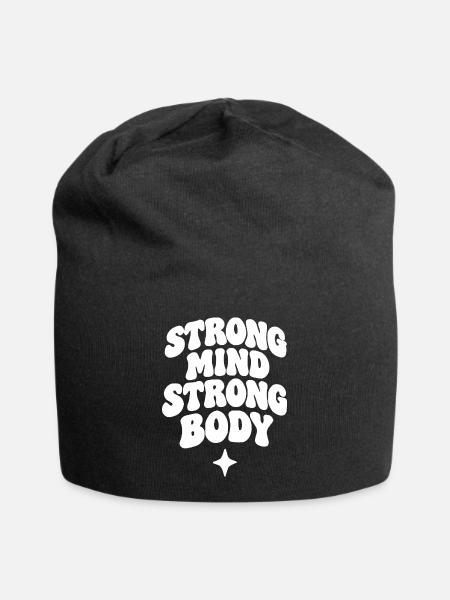 Strong Mind Strong Body - Jersey-Beanie - Schwarz
