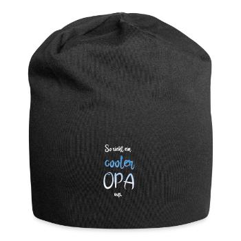 Opa Enkel So sieht ein cooler Opa aus Geschenk - Jersey-Beanie - Schwarz - Vorne