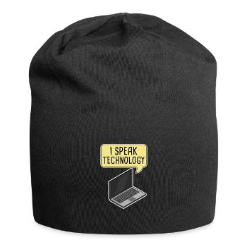 I speak technology. Computer IT Geek Repair - Jersey Beanie - black - Front