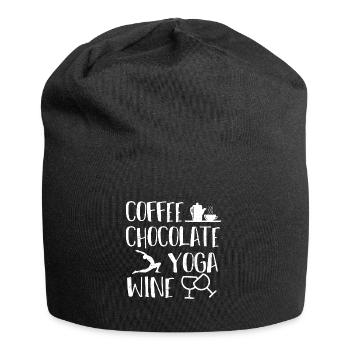 Coffee Chocolate Yoga Wine - wine - Jersey Beanie - black - Front