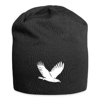 Vogel im Flug - Jersey-Beanie - Schwarz - Vorne