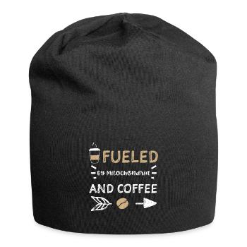 Alimenté par les mitochondries et le café - Bonnet en jersey - noir - Devant