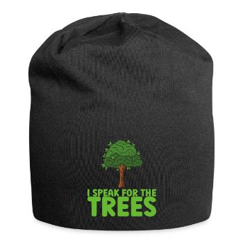 I Speak For Trees Save Earth Day - Jersey-Beanie - Schwarz - Vorne