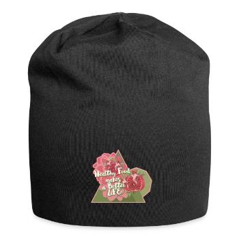 Eat healthy then you live well - Jersey Beanie - black - Front