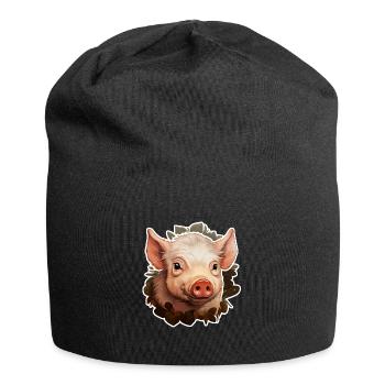 süßes Ferkel - Jersey-Beanie - Schwarz - Vorne
