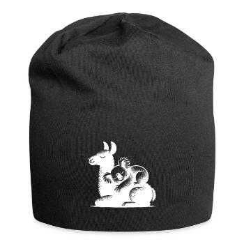 Sleeping koala on a sleeping llama - Jersey Beanie - black - Front