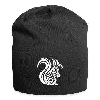 Niedliches Eichhörnchen in Tattoo Style - Jersey-Beanie - Schwarz - Vorne