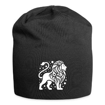 Lion fier à la crinière sauvage - Bonnet en jersey - noir - Devant
