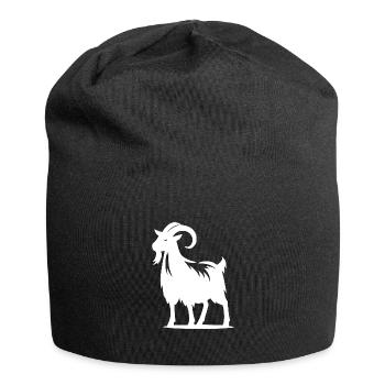 Boby bouc têtu avec des cornes portrait - Bonnet en jersey - noir - Devant