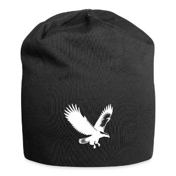 Eleganter Adler im Anflug mit breiten Flügeln - Jersey-Beanie - Schwarz - Vorne