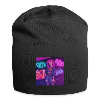 Ambiance des années 90 avec Walkman - Bonnet en jersey - noir - Devant