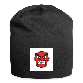 Ausdrucksstarke Wut: Eine kraftvolle Darstellung - Jersey-Beanie - Schwarz - Vorne