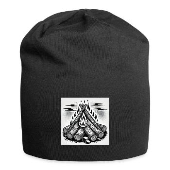 Flame Play in Comic Style: Campfire Art - Jersey Beanie - black - Front
