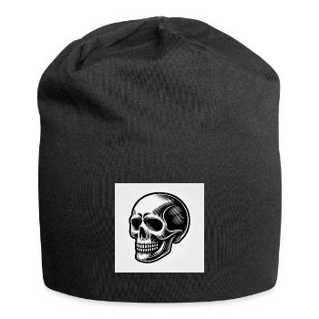 Crâne : symbole de mort et de rébellion - Bonnet en jersey - noir - Devant