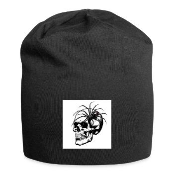 Crâne et araignée – Toile de la mort - Bonnet en jersey - noir - Devant